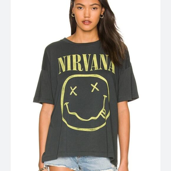 NWT Daydreamer NIRVANA Smiley Tee 1X Plus Vintage Black Grunge Made USA - Picture 9 of 12